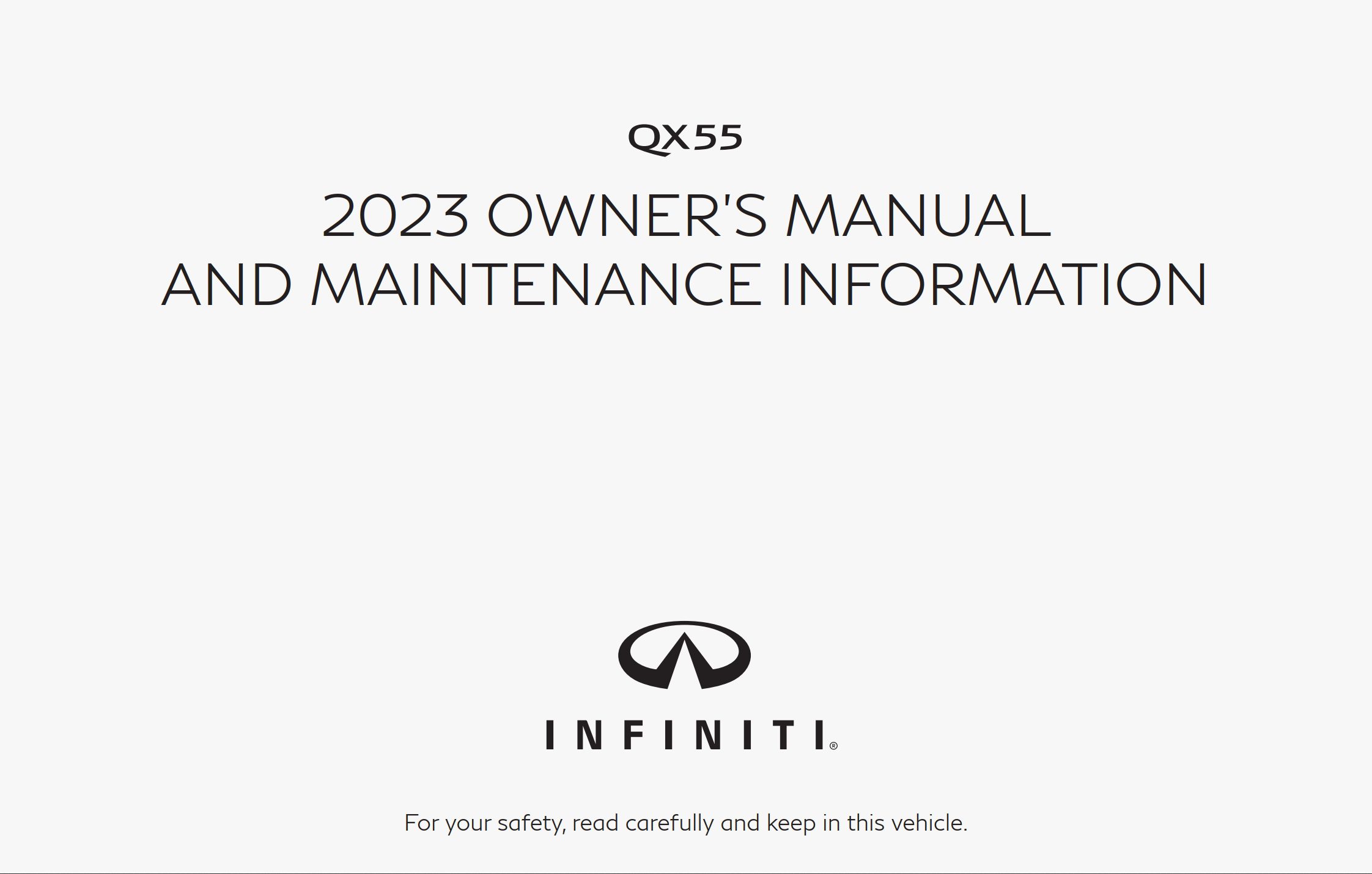 2023 infiniti qx55 owner's manual