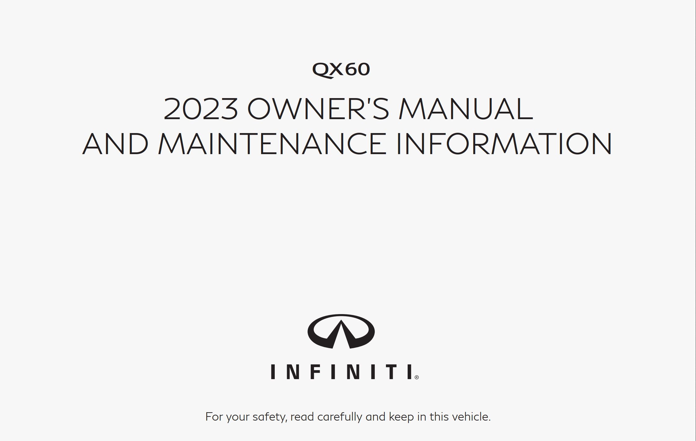 2023 infiniti qx60 owner's manual