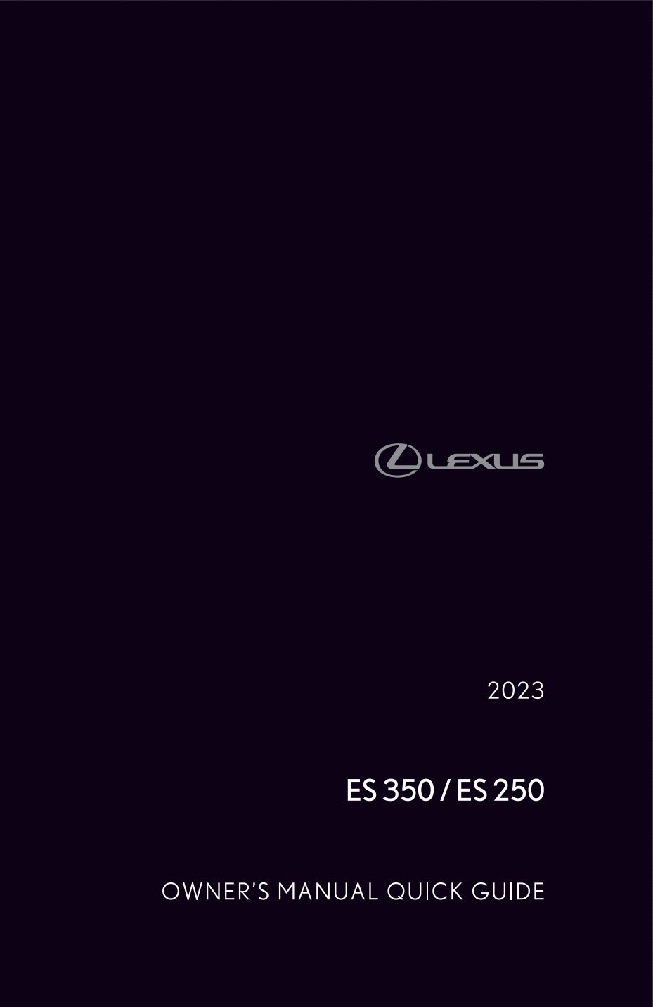 2023 lexus es350 owner's manual