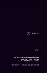 2023 lexus is300 owner's manual