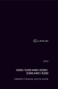 2023 lexus is350 owner's manual