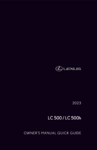 2023 lexus lc 500h owner's manual