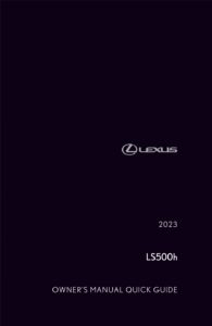 2023 lexus ls 500h owner's manual