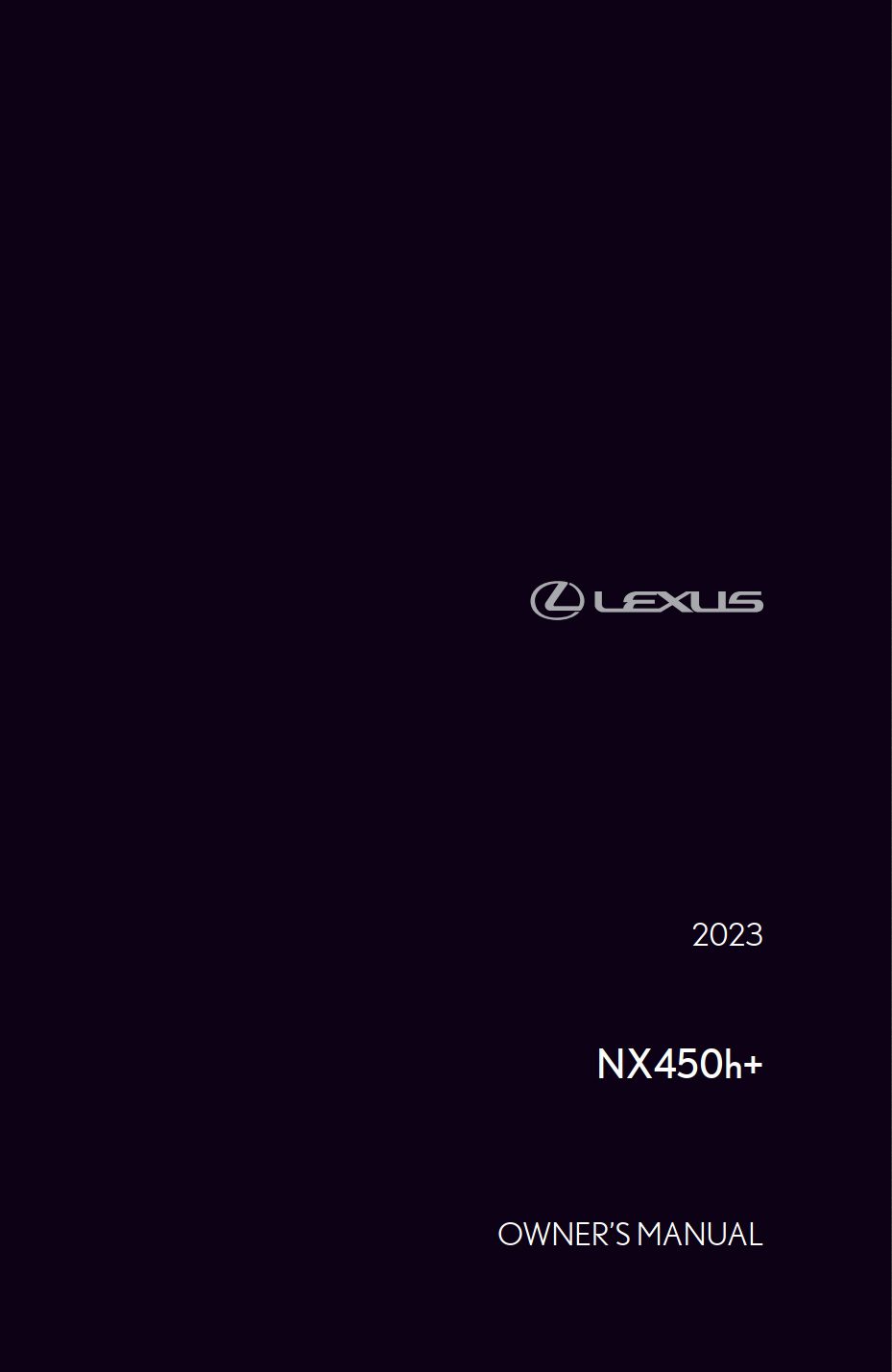 2023 lexus nx 450h owner's manual