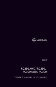 2023 lexus rc300 owner's manual