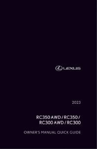 2023 lexus rc350 owner's manual