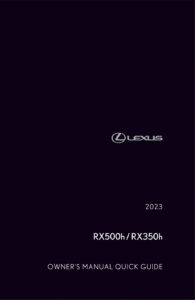 2023 lexus rx owner's manual