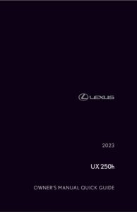 2023 lexus ux owner's manual