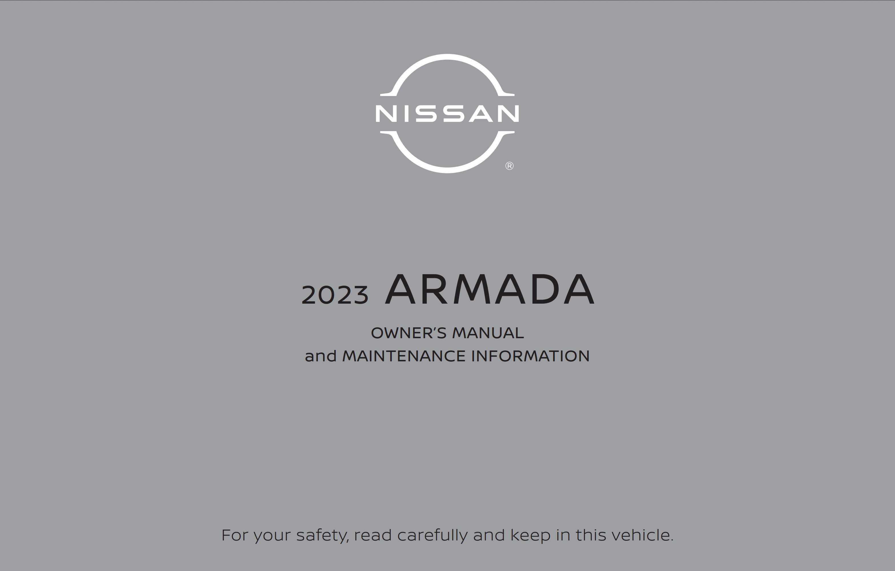 2023 nissan armada owner's manual