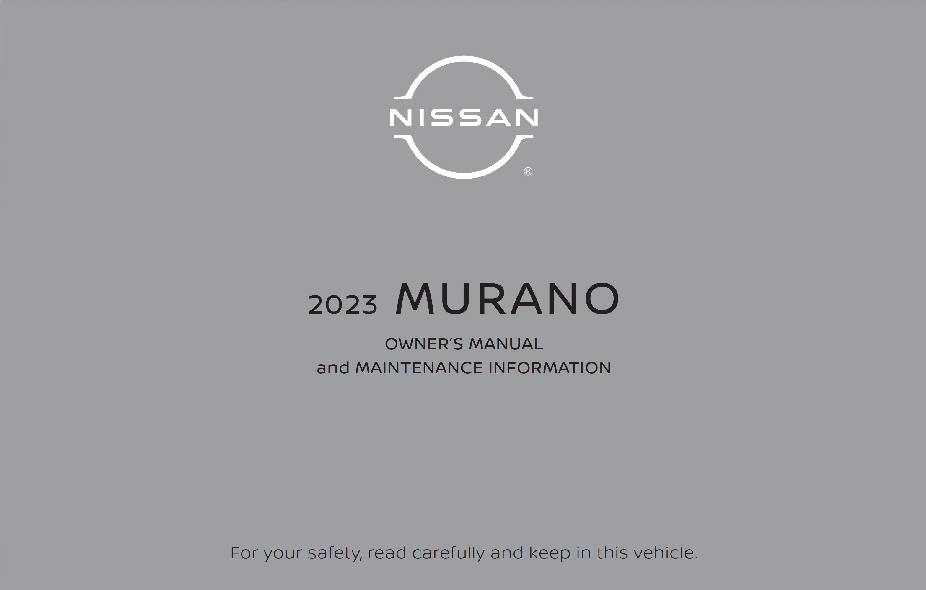 2023 nissan murano owner's manual