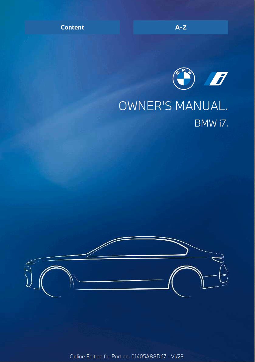 2024 bmw i7 owner's manual