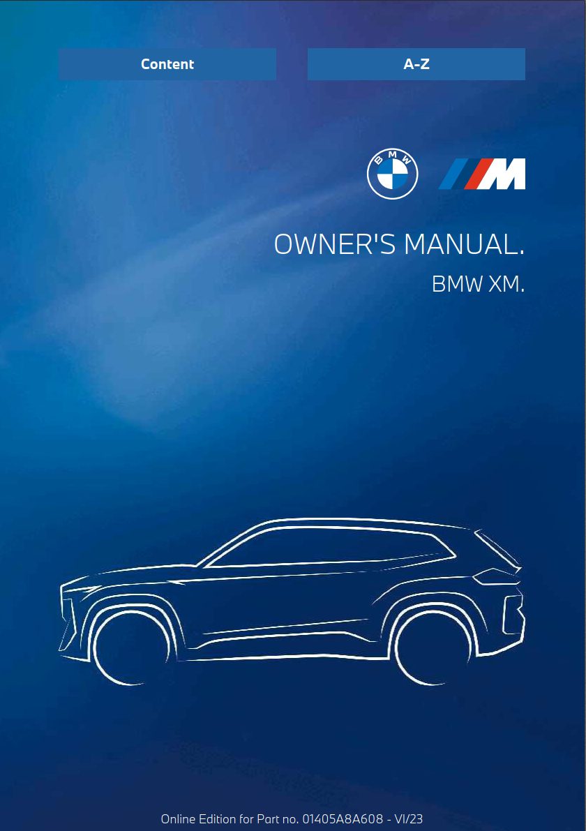 2024 bmw xm owner's manual