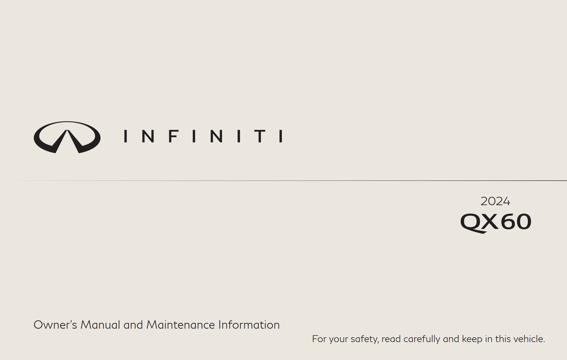 2024 infiniti qx60 owner's manual