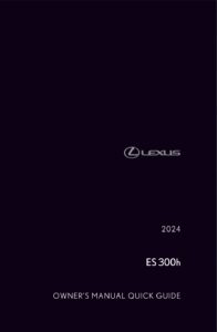 2024 lexus es 300h owner's manual