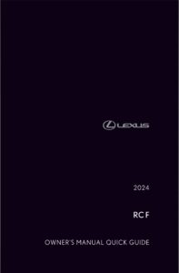 2024 lexus rcf owner's manual