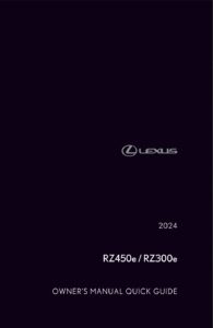 2024 lexus rz owner's manual