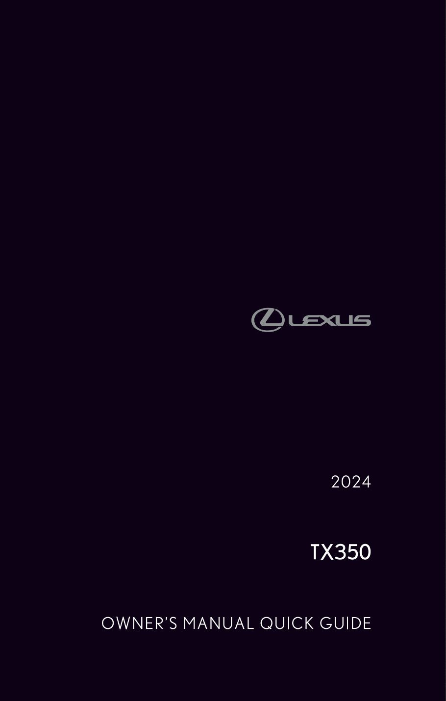 2024 lexus tx owner's manual