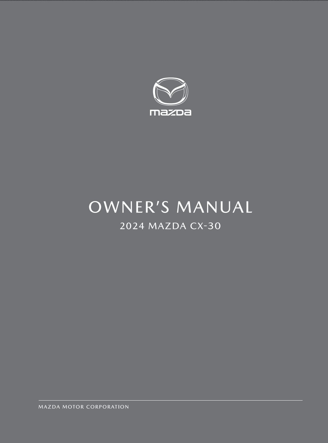 2024 mazda cx 30 owner's manual