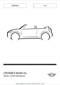 2024 mini cooper convertible owner's manual