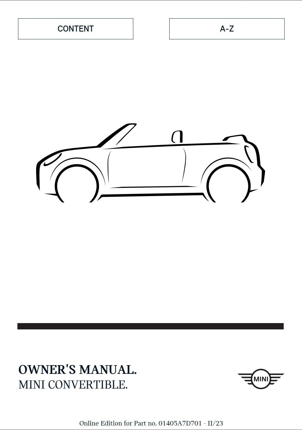 2024 mini cooper convertible owner's manual