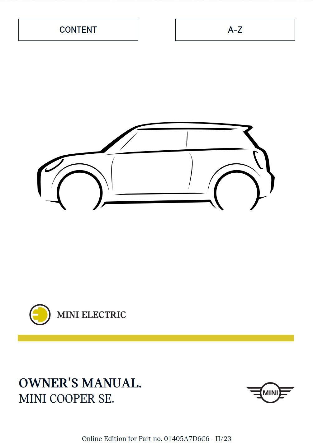 2024 mini cooper se owner's manual