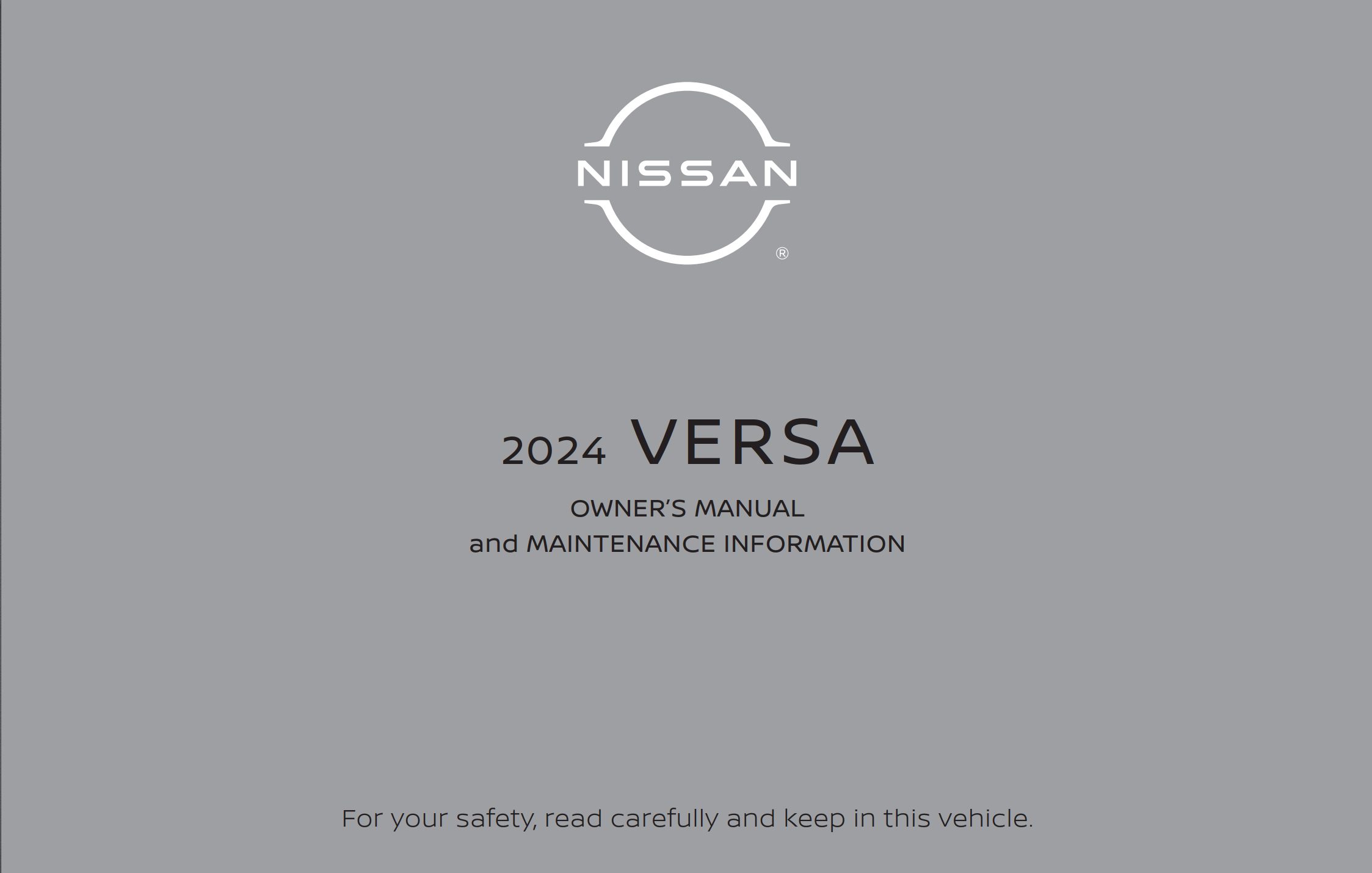 2024 nissan versa owner's manual