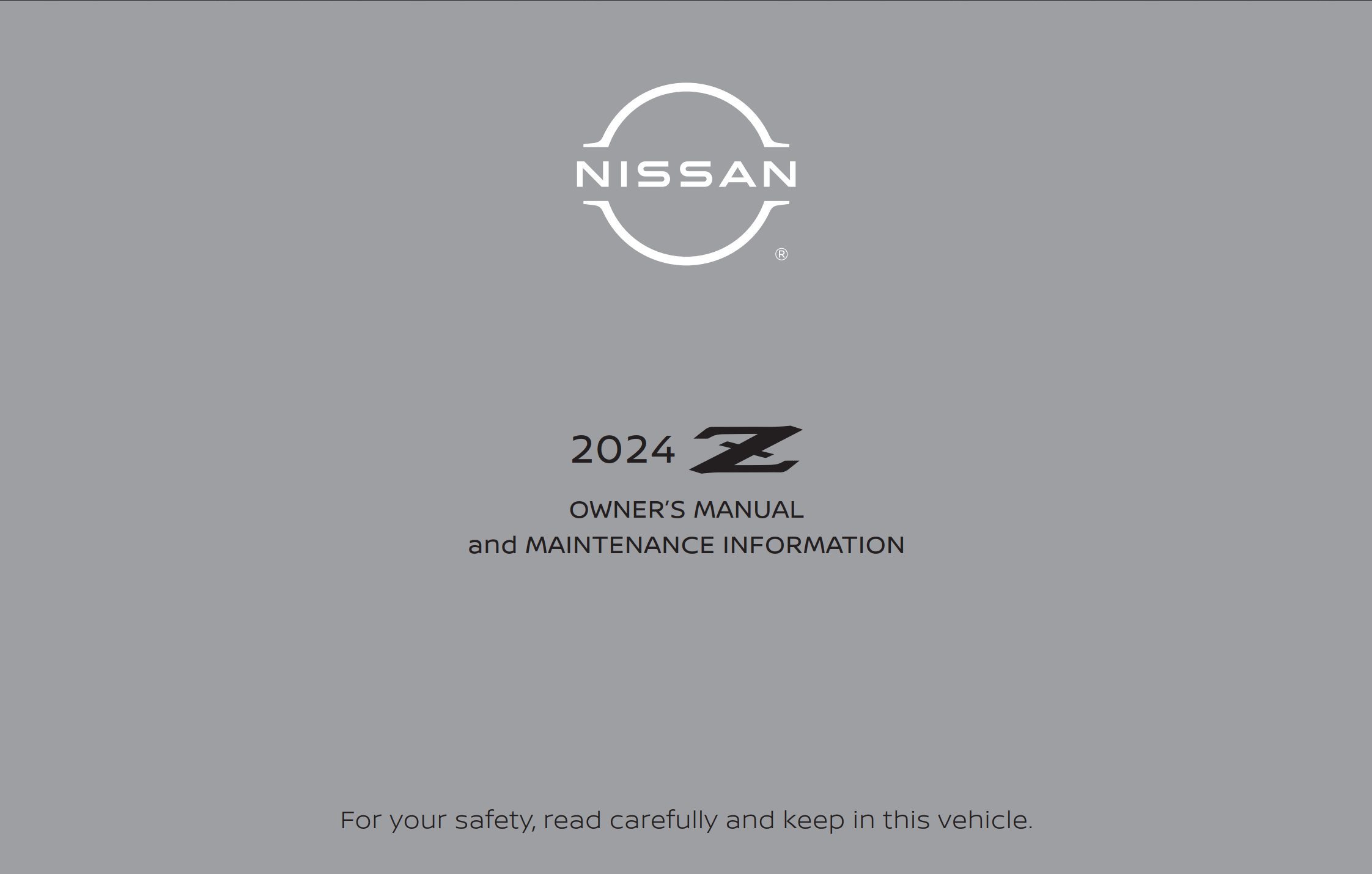 2024 nissan z owner's manual