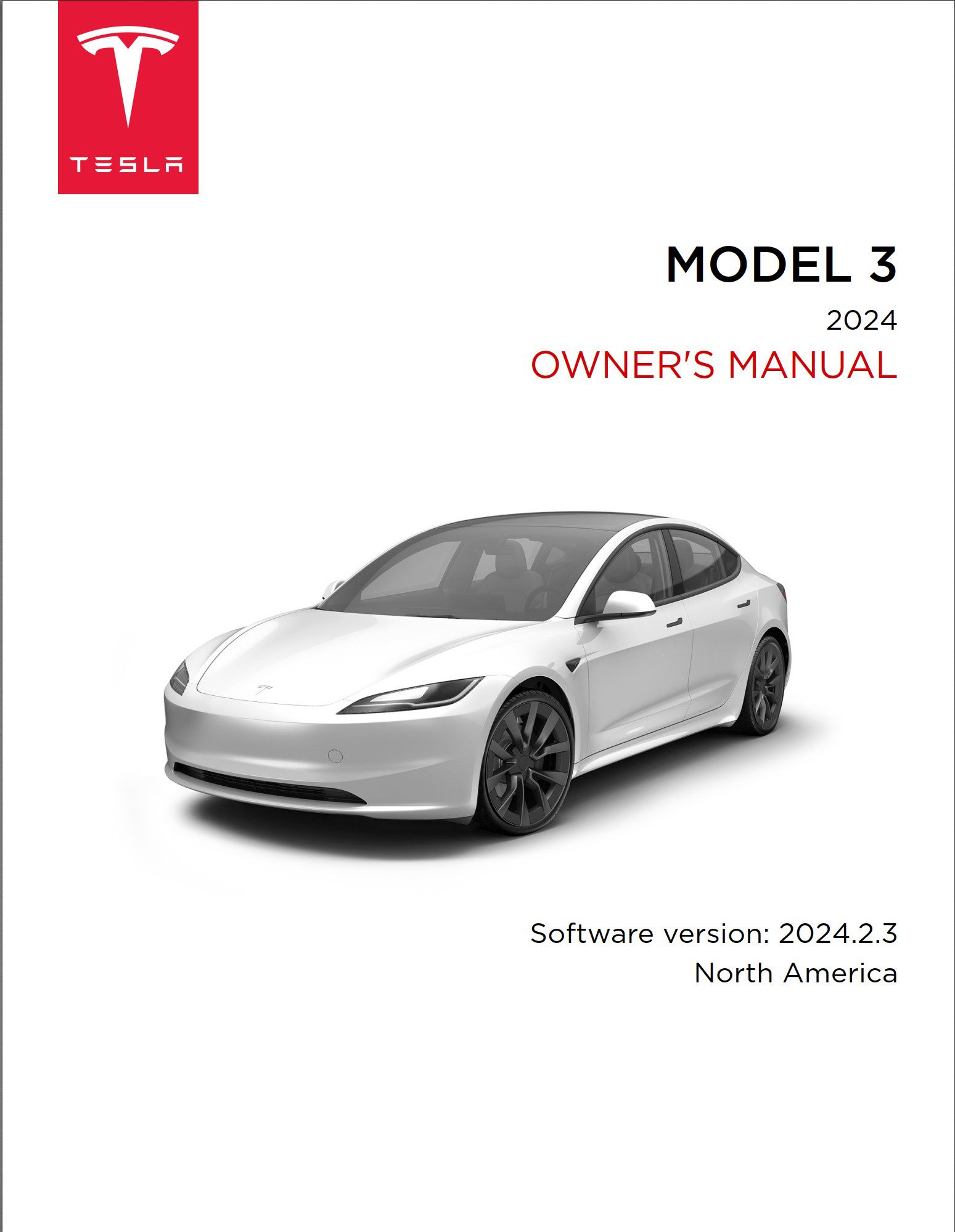 2024 tesla model 3 owner's manual