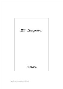 2024 toyota supra owner's manual