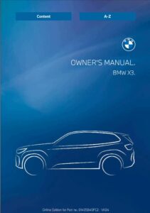 2025 bmw x3 owner's manual