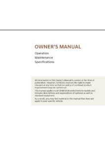 2025 genesis g80 owner's manual