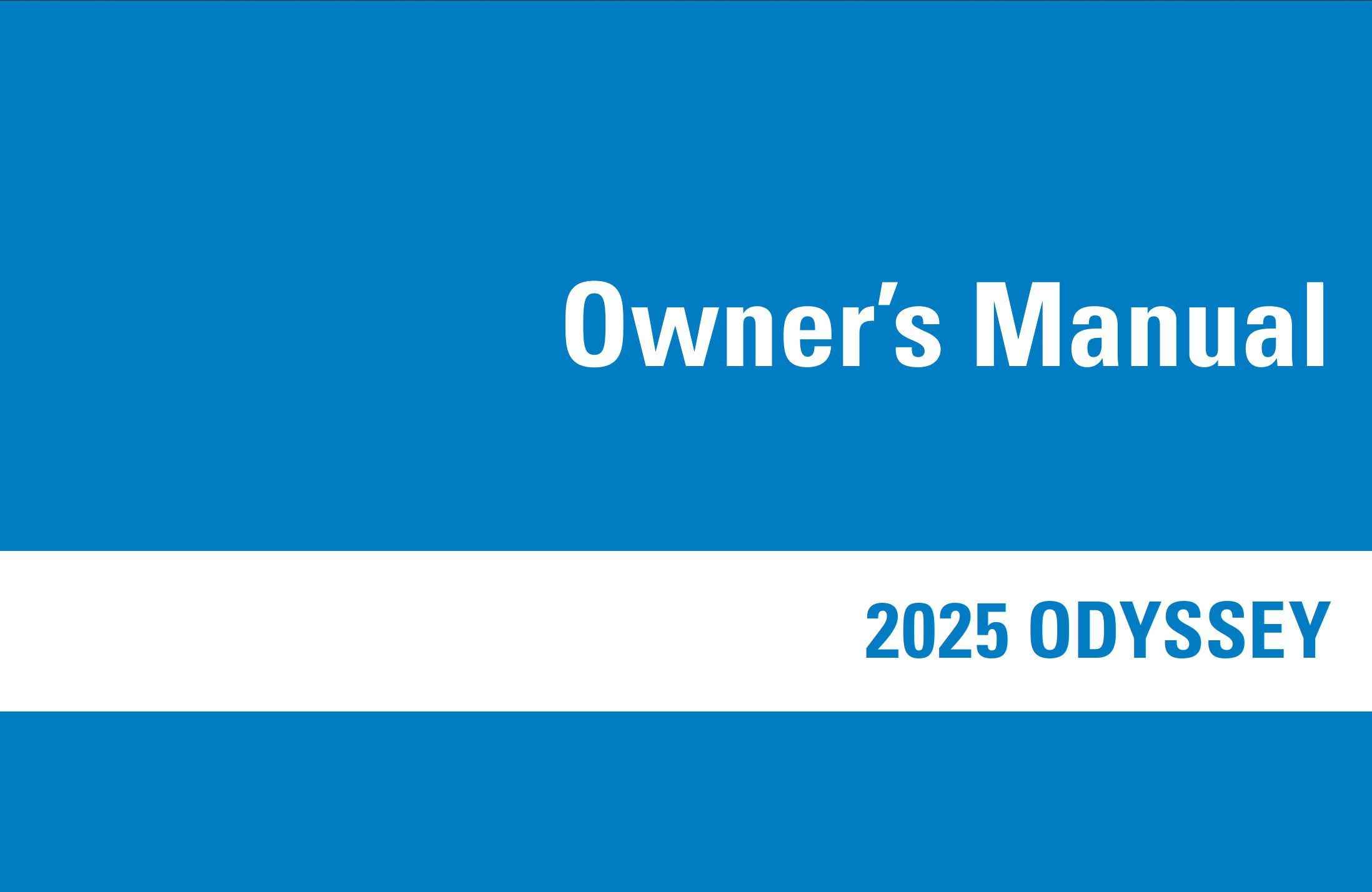 2025 honda odyssey owner's manual