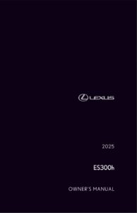 2025 lexus es 300h owner's manual