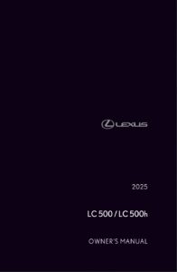 2025 lexus lc 500 500h owner's manual