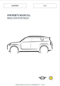 2025 mini countryman se owner's manual