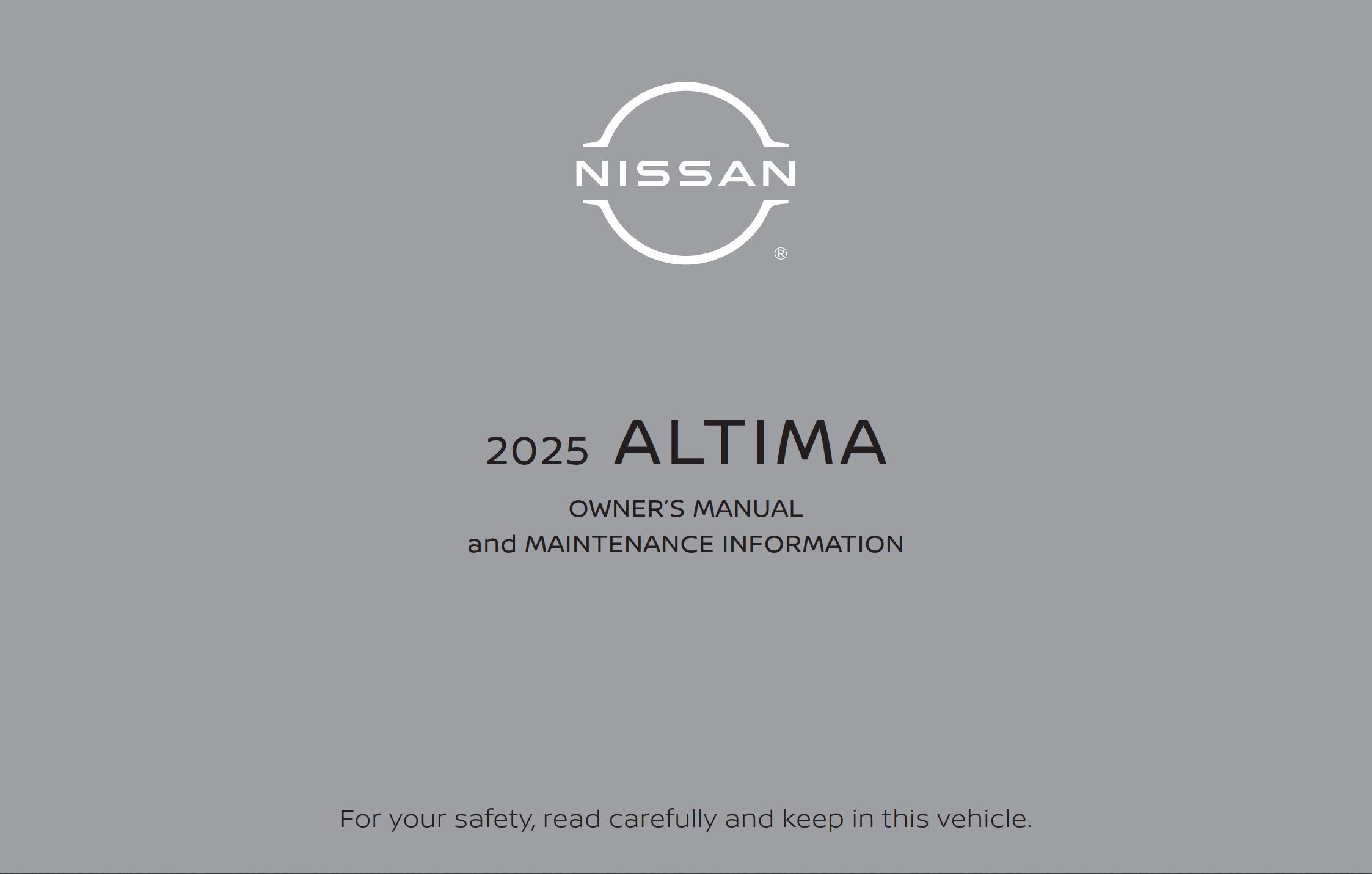 2025 nissan altima owner's manual