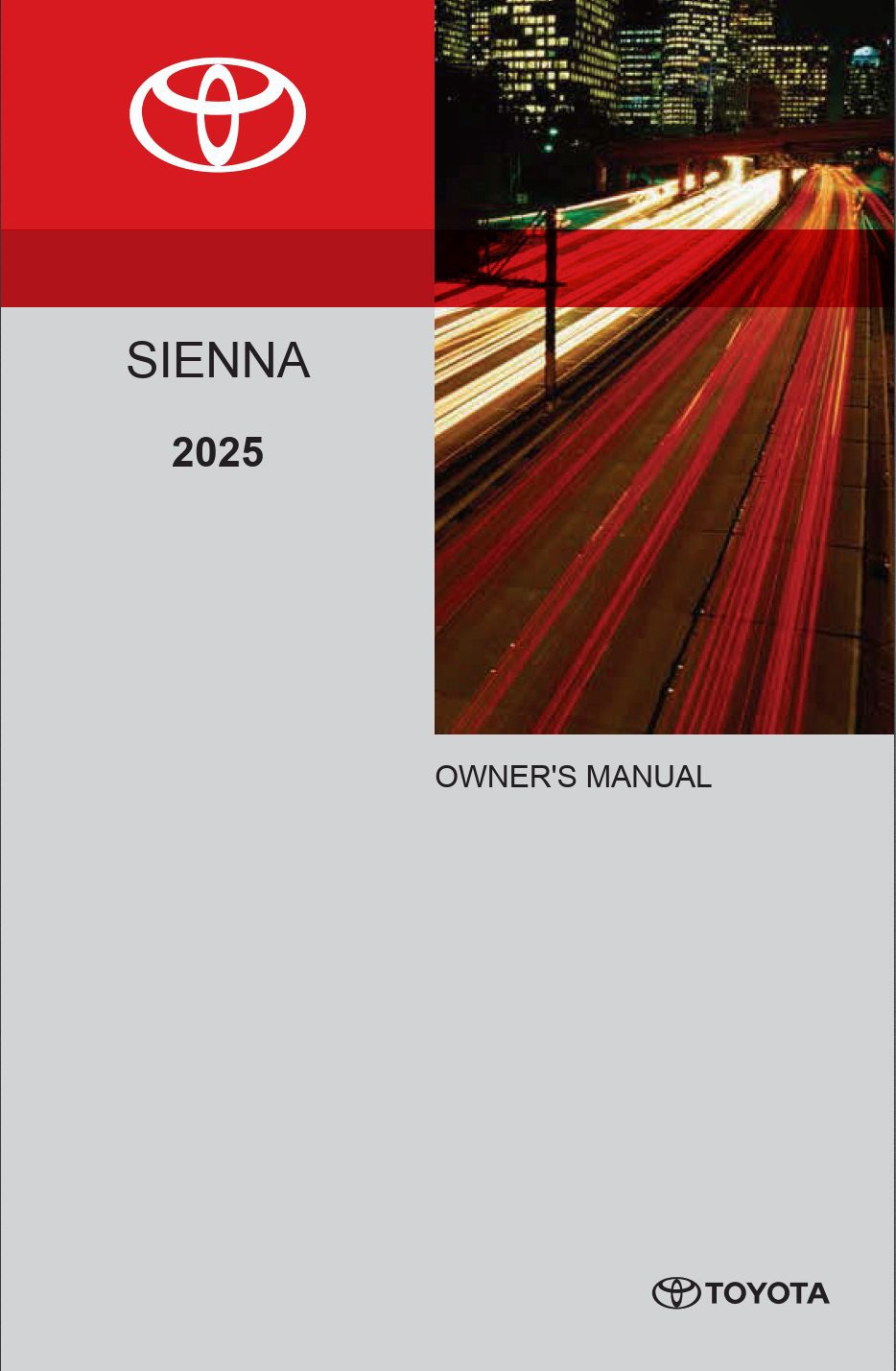 2025 toyota sienna hybrid owner's manual