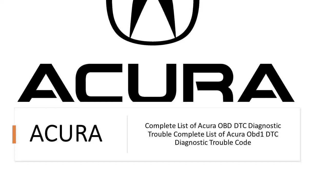 acura mdx obd ii trouble codes list