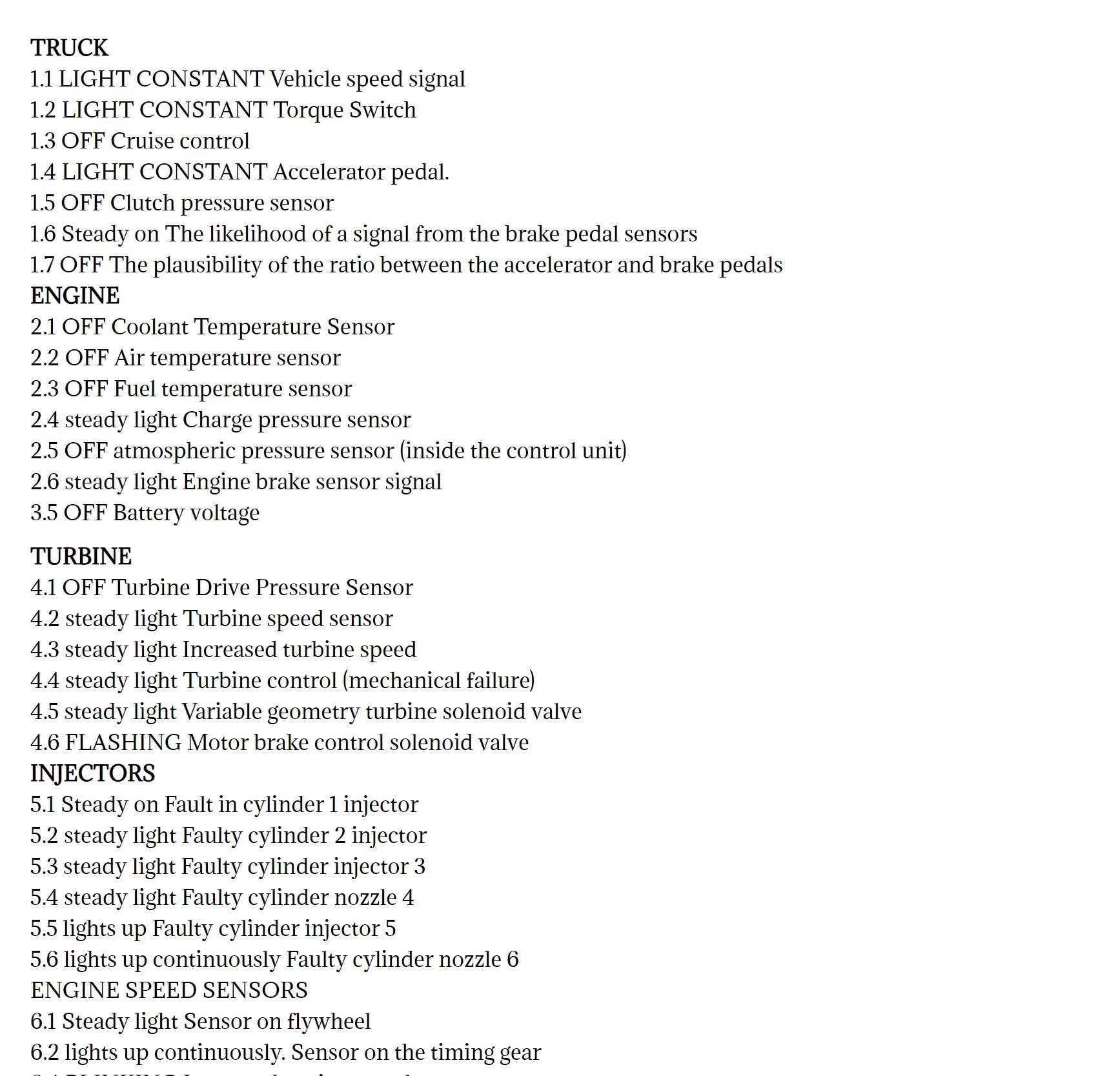 blinker codes for iveco trucks edc