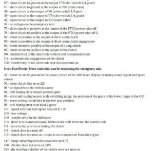 fault codes for iveco eurotronic gearboxes