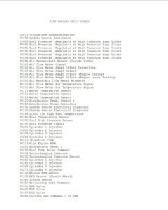 fiat obdii fault codes and dtc's
