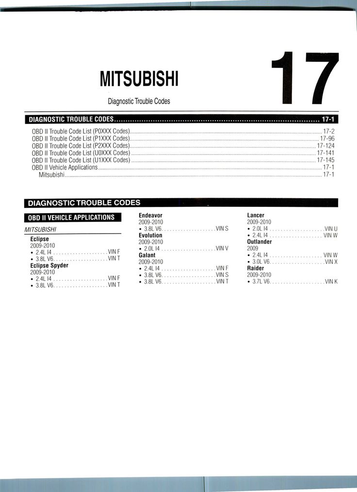 how to decode the diagnostic trouble codes (dtcs) on your mitsubishi endeavor 2004 2010